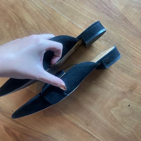 Tory Burch Leigh Suede Ballet Mules in Black Leather - Size 9M - Picture 5 of 8